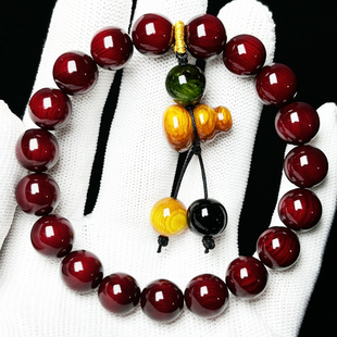 琥珀木手链松明子沉化老料帝王血龙木手串全透固化玉化本命年佛珠