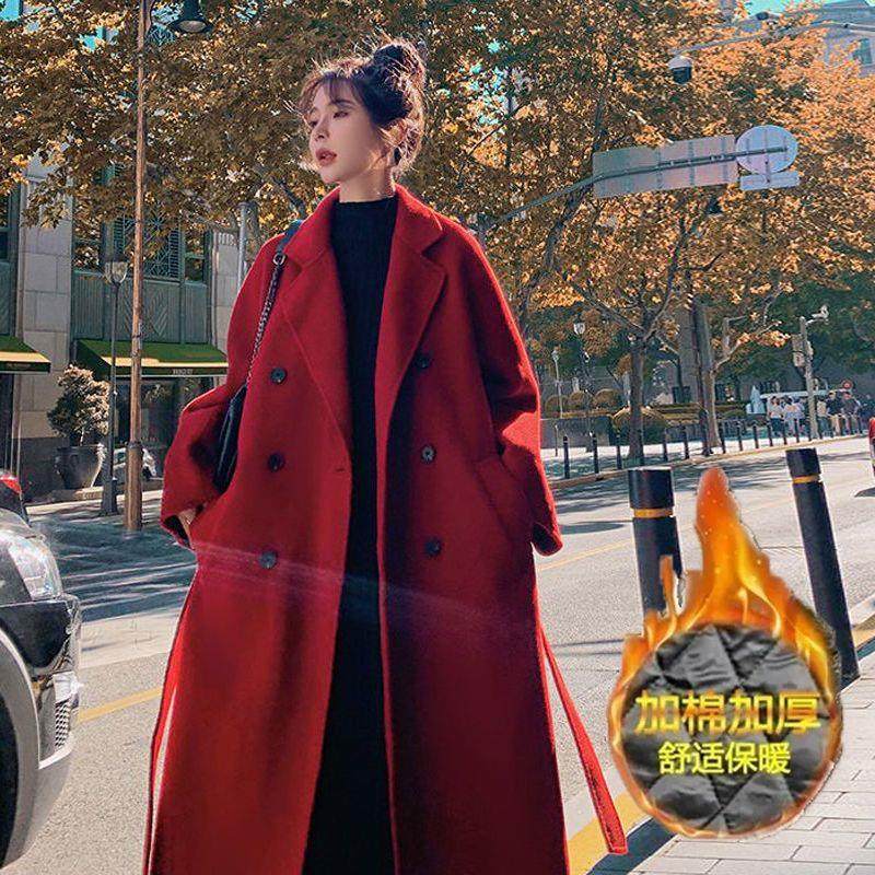 夹棉加绒特大码女装300斤胖MM秋冬毛呢外套宽松加厚呢子大衣红色,女装/女士精品,时尚套装,淘宝优惠券,粉丝福利购,淘宝优惠卷