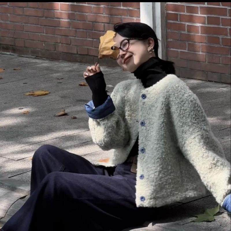 小个子气质宽松毛绒外套女装2025冬季新款时尚拼色小香风慵懒上衣,女装/女士精品,时尚套装,淘宝优惠券,粉丝福利购,淘宝优惠卷