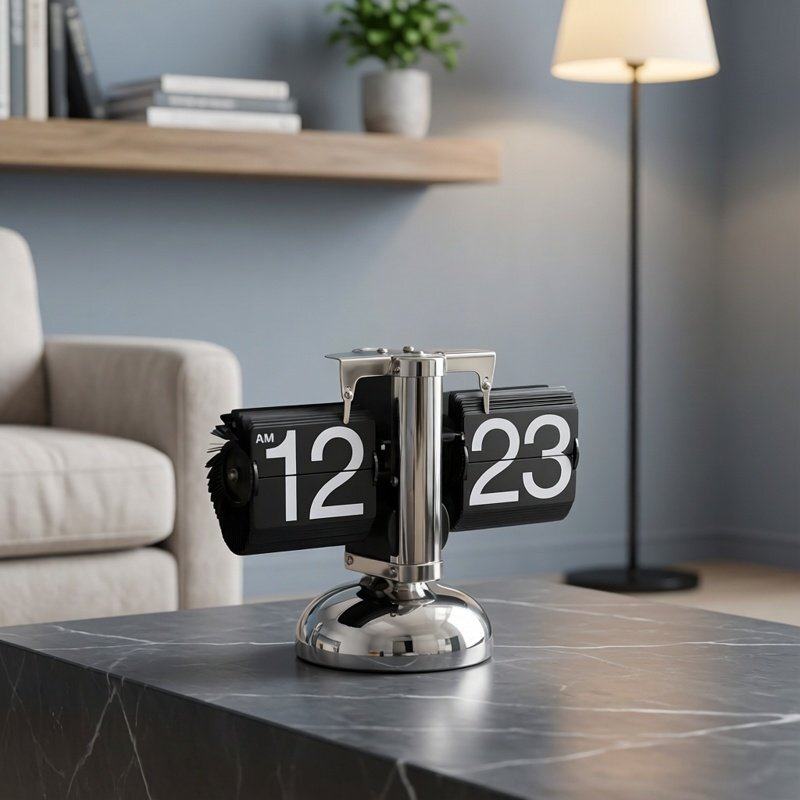 创意自动翻页时钟复古欧式机械座钟现代简约客厅桌面摆件装饰台钟,家居饰品,座钟,淘宝优惠券,粉丝福利购,淘宝优惠卷