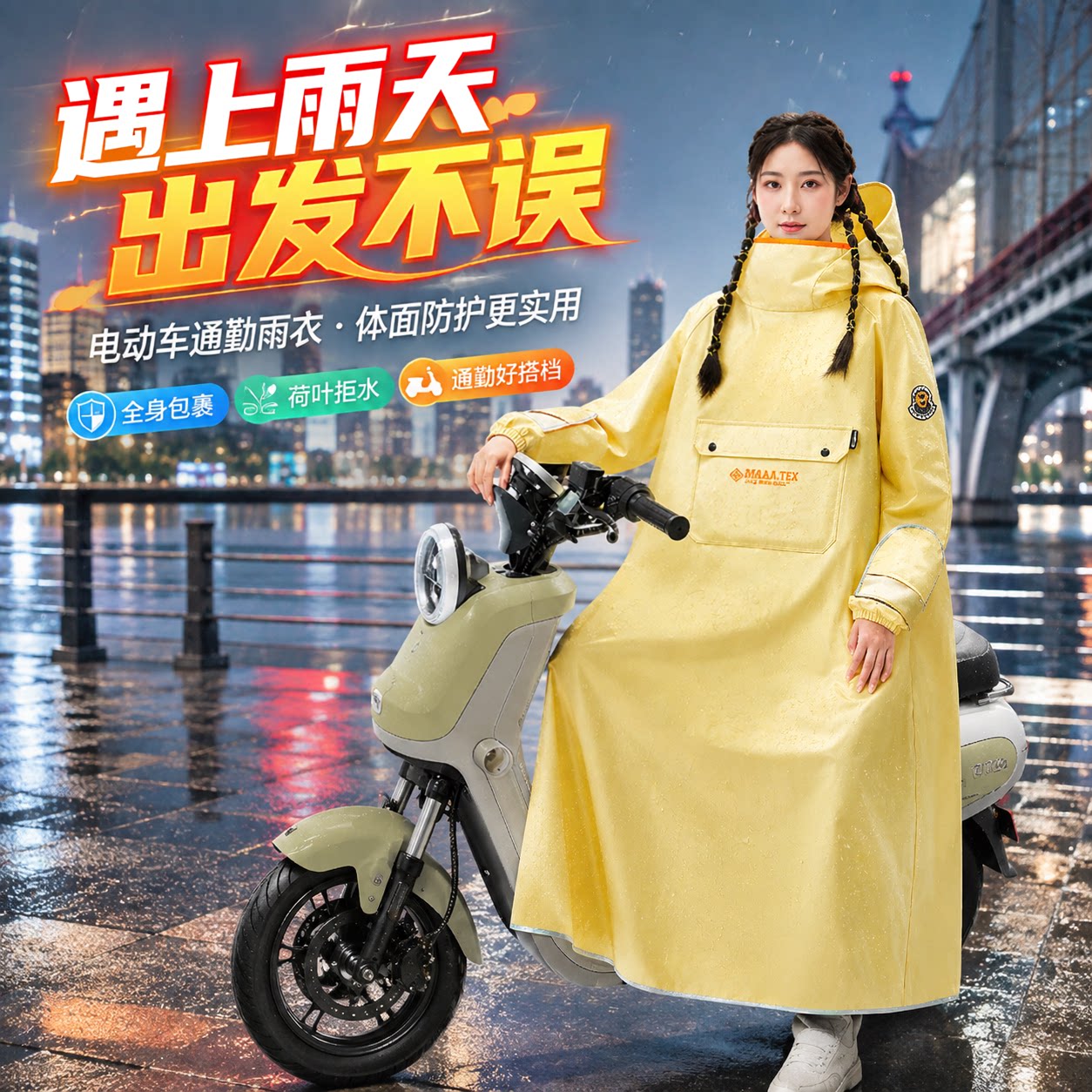 爱玛电动电瓶车雨衣成人防暴雨加厚加大2026新款单人雨披男女通用