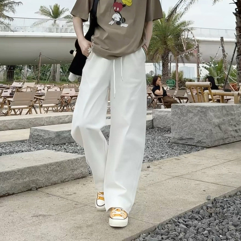 蛋系弯刀牛仔裤~酵素水洗韩国东大门新款梭织棉女