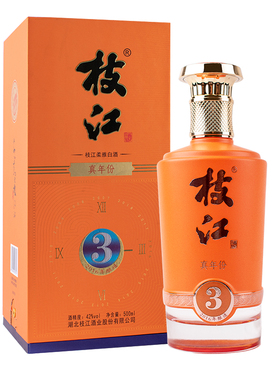 枝江酒真年份3年42度52度500ml*1瓶礼盒装固态发酵纯粮食酒白酒
