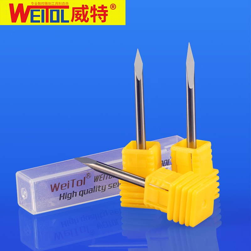 威特3A金属三棱尖刀中心尖刀铜铝不锈钢浮雕刻字刀数控雕刻机刀具