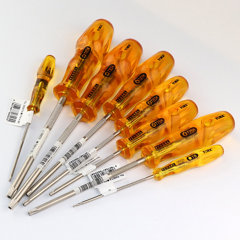 日本VESSEL威威星型批T5-T15无孔带孔六角螺丝起子进口梅花螺丝刀