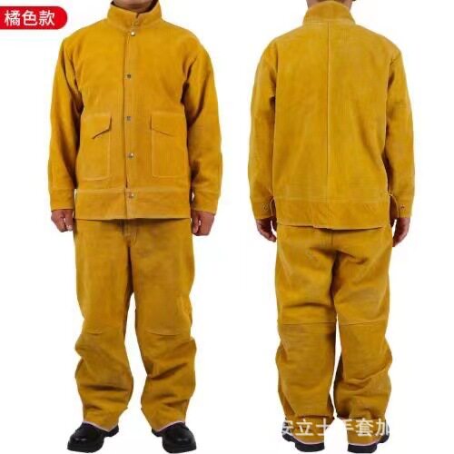 牛二层皮电焊服防烫防火套装