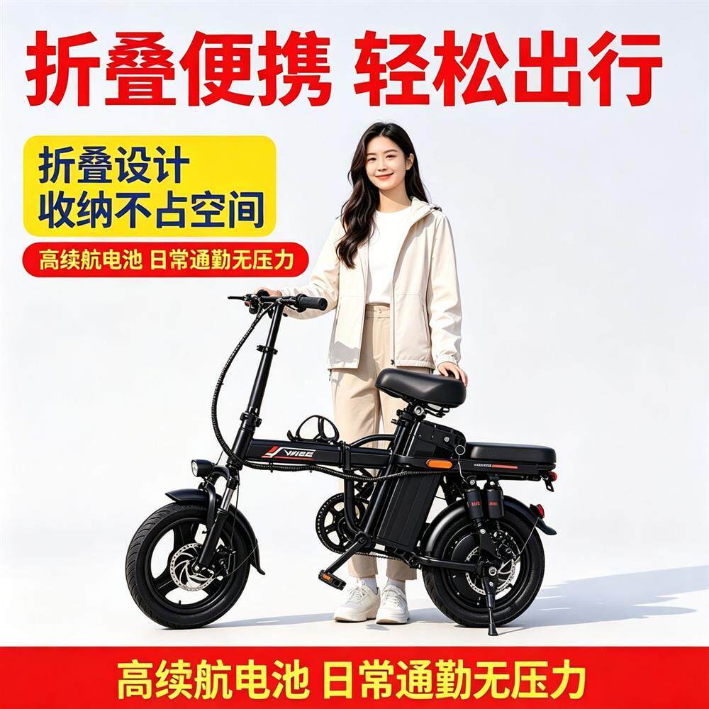 折叠电动自行车代驾超轻便携新款小型电动车代步助力锂电池电瓶车