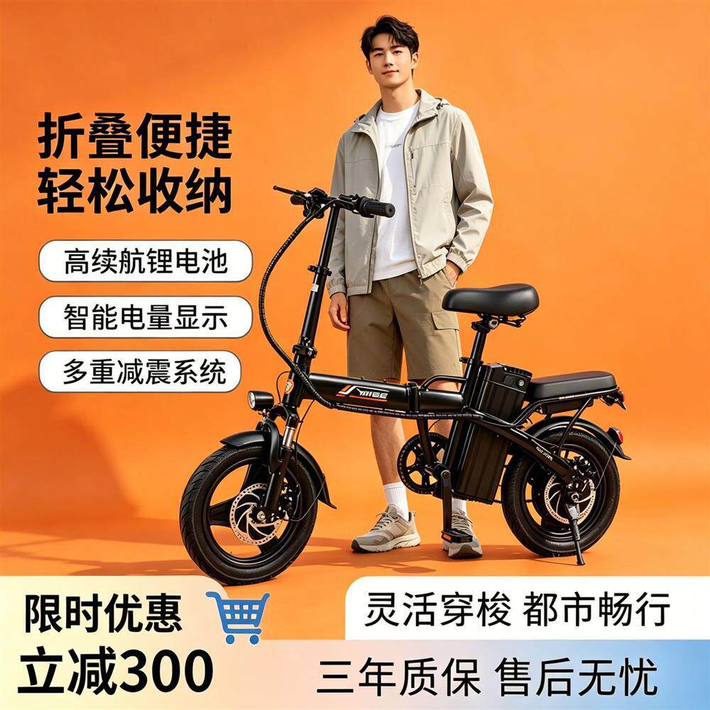 2026新款代驾专用电动折叠车超轻便携电动车自行车半固态电瓶车xx