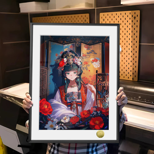 皇呱《锦屏花事》 药屋少女的呢喃猫猫锦屏花事周边装饰画