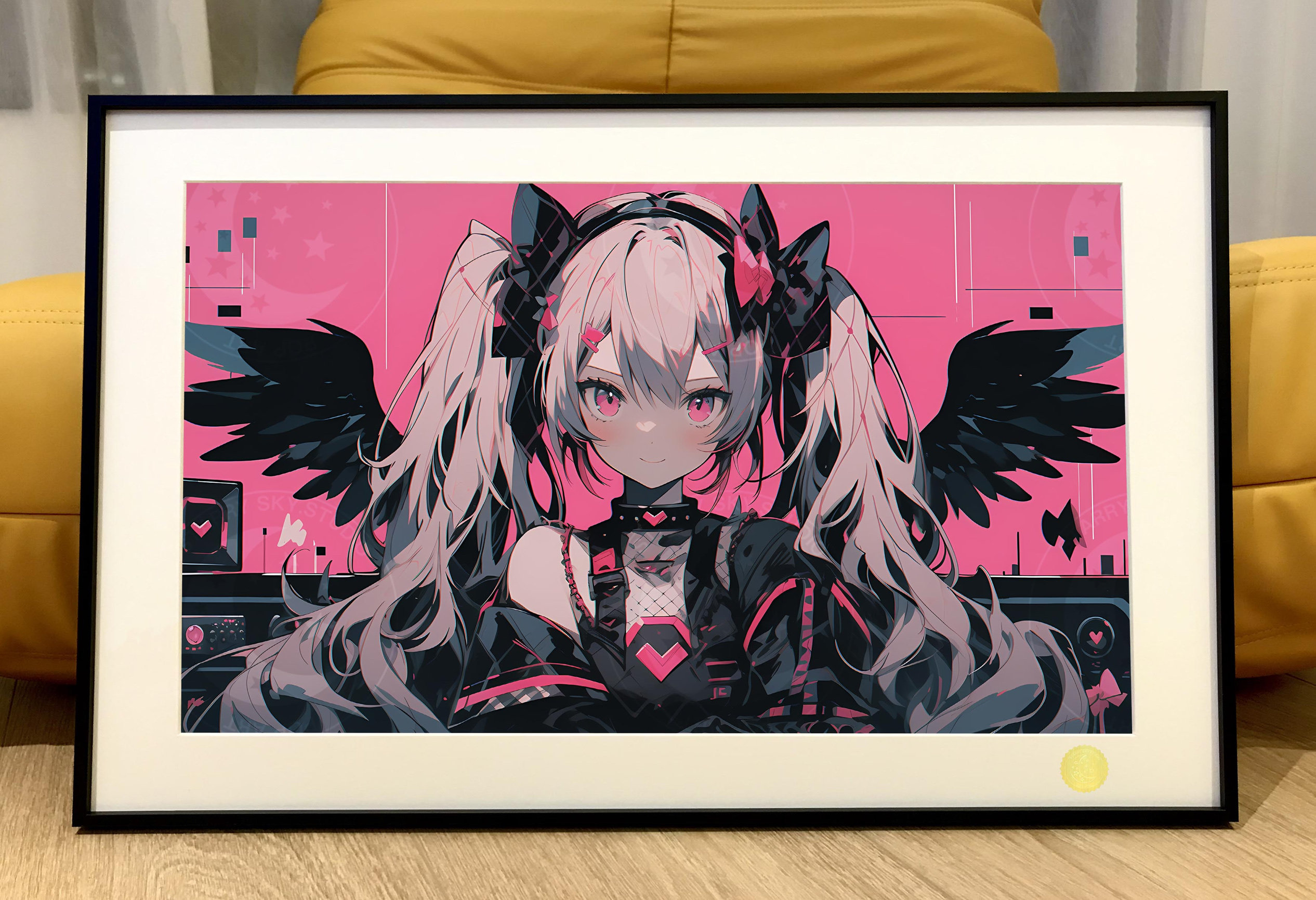 星空《粉色初音》初音未来miku甩葱歌动漫二次元装饰画