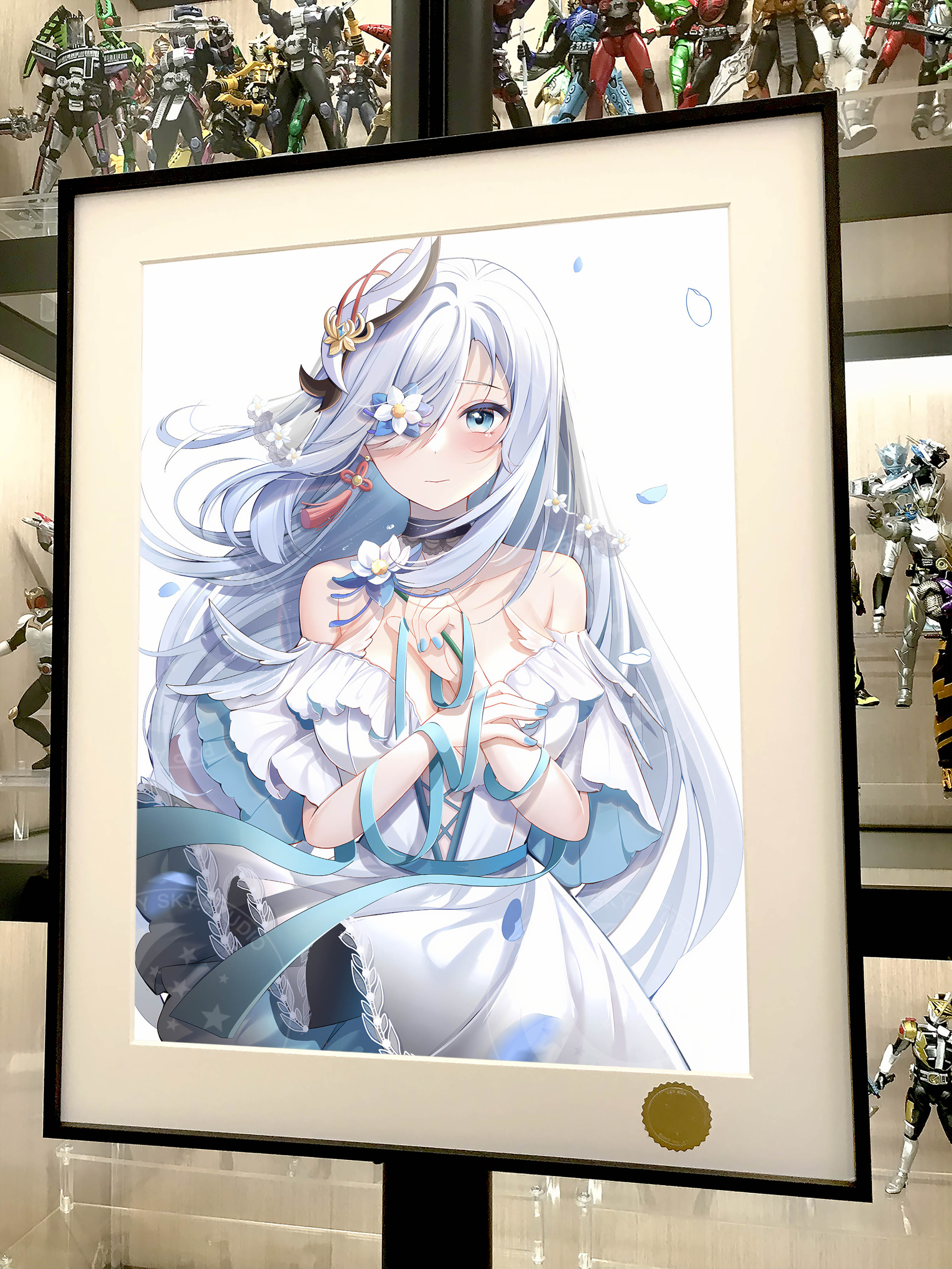 星空《白裙申鹤》原神Shenhe阿鹤孤辰茕怀动漫二次元装饰画