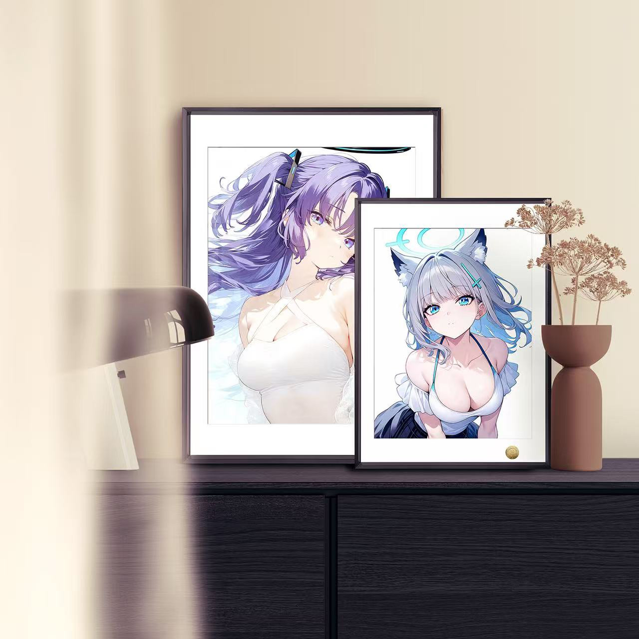 皇呱工作室蔚蓝档案早濑优香砂狼白子装饰画