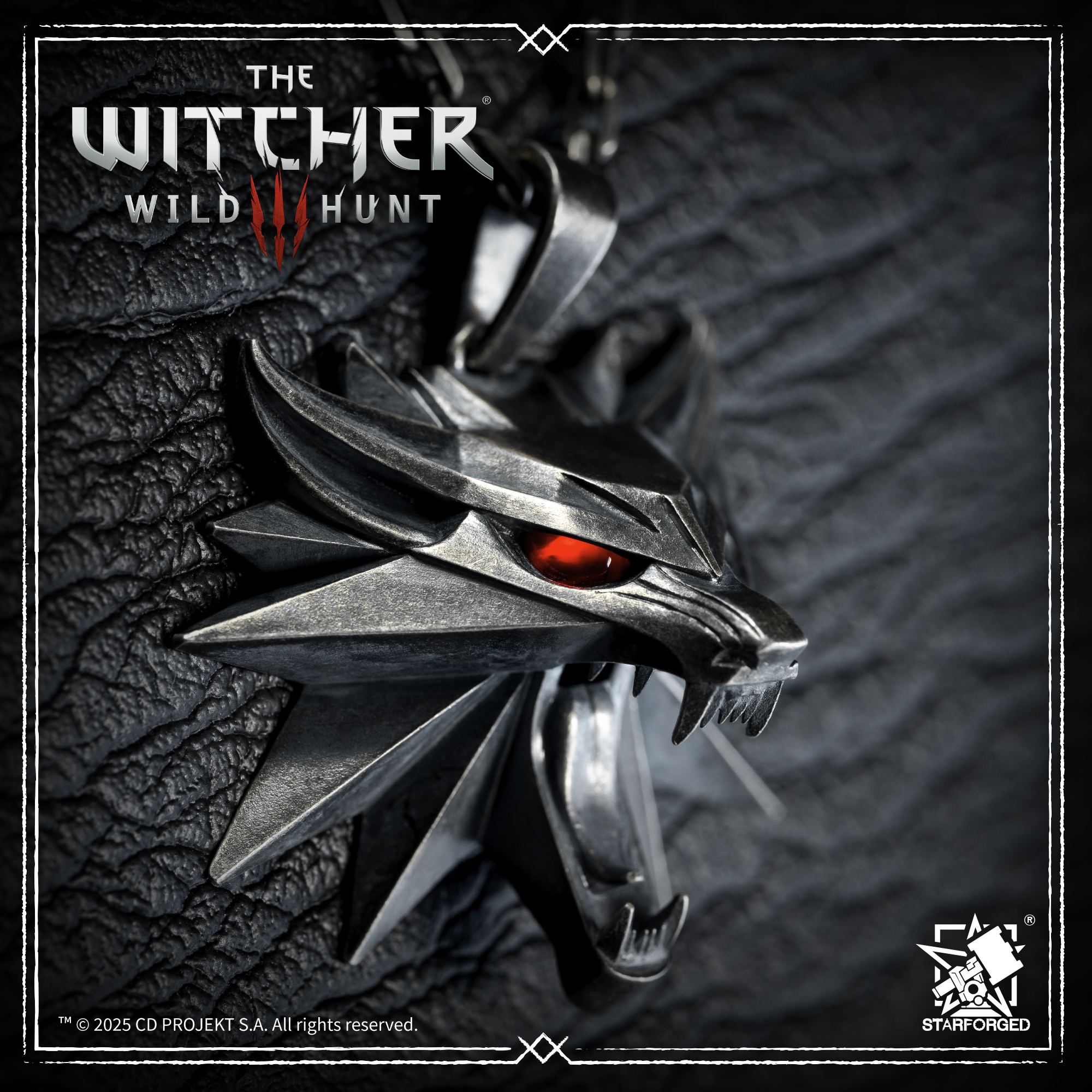 Starforged星辰铸造 巫师III游戏周边狼学派勋章吊坠925银项链