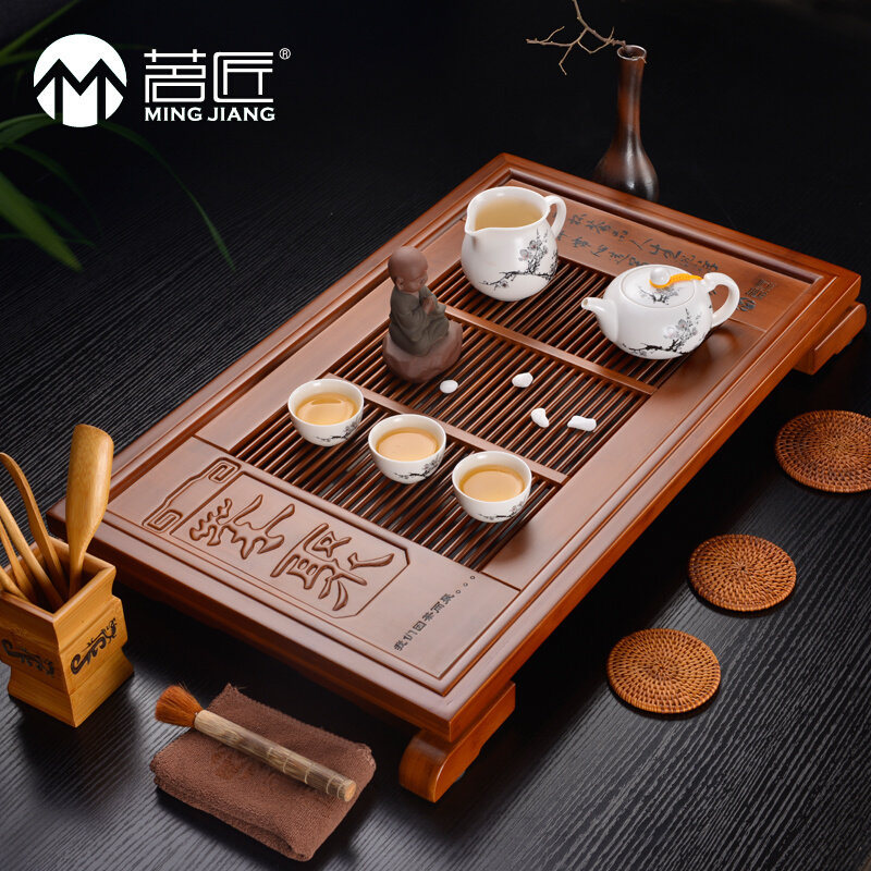 茗匠功夫茶具储水排水抽屉式竹制茶盘茶海名匠两用大茶座茶台茶托,餐饮具,茶盘,淘宝优惠券,粉丝福利购,淘宝优惠卷