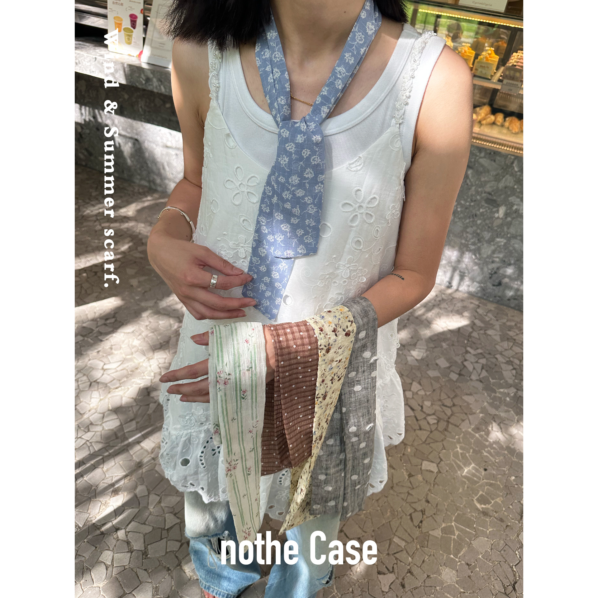 nothe Case「风眠漱夏」文艺小众薄款丝巾 时尚长条装饰头巾发带