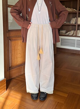 nothe Case「布林画报」流苏拼接休闲裤 百搭宽松阔腿裤