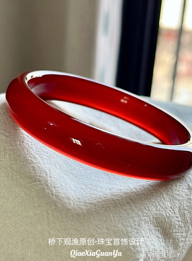 天然巴西红玛瑙手镯少女款高冰透