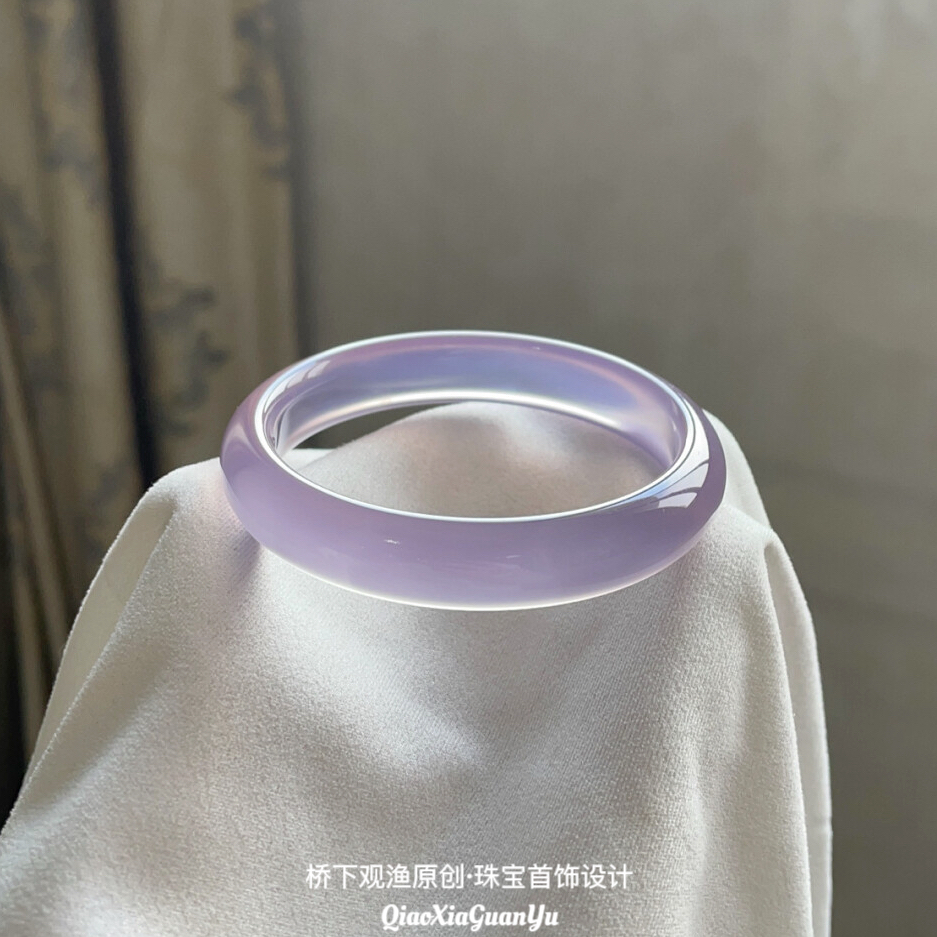 高冰种天然帝王紫玛瑙手镯玉髓