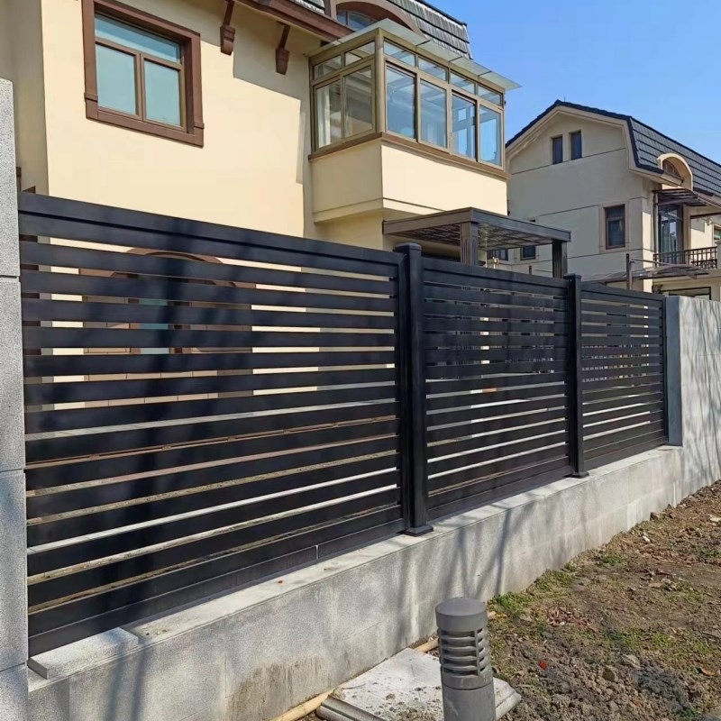 别墅围墙a中式简约铝艺护栏花园庭院室外铁栅栏铝合金围栏阳台栏