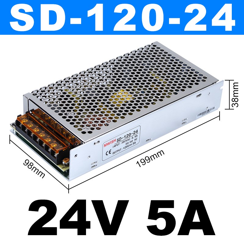 明伟AC380V转DC直流12V24V开关电源SD-60W120W350W变压器5A10A15A