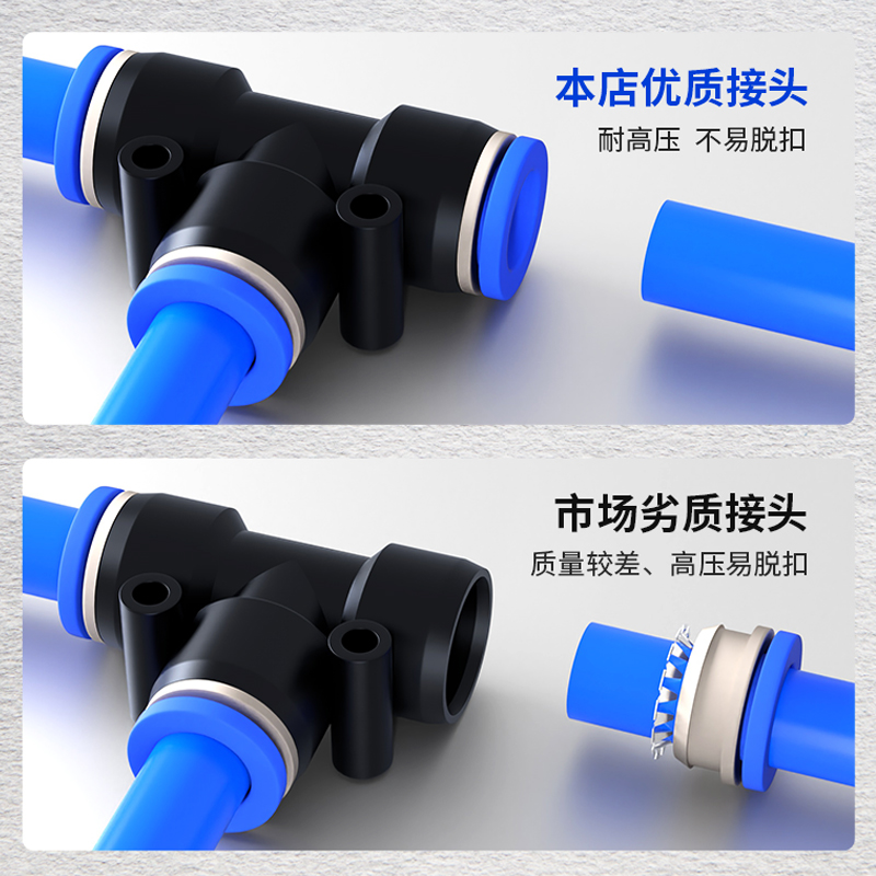气管快速接头PU直通8mm气管快插PG变径PE PY三通接头气动配件大全