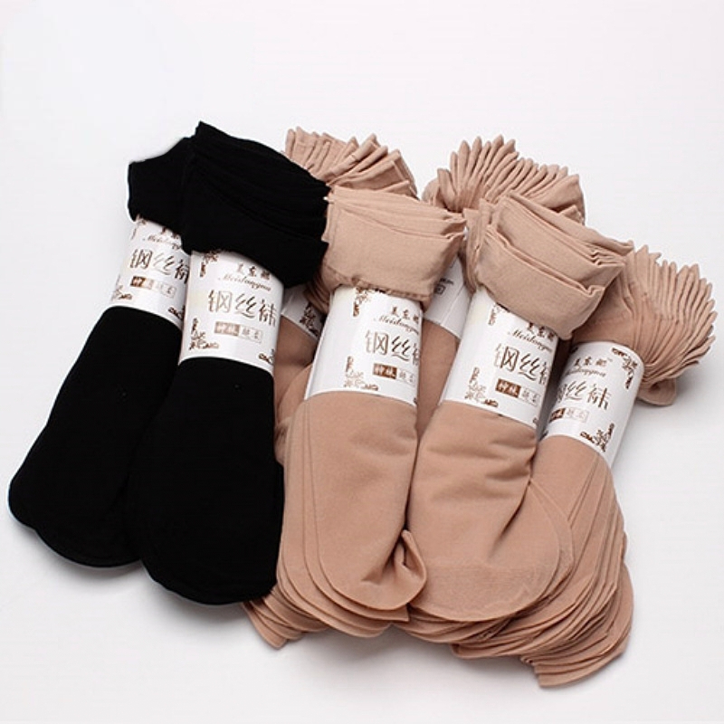 女士超薄款夏季短丝袜防勾丝水晶袜棉底肉色日常百搭透气舒适
