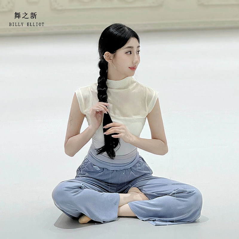 舞之新现代舞网纱上衣女渐变显瘦图片