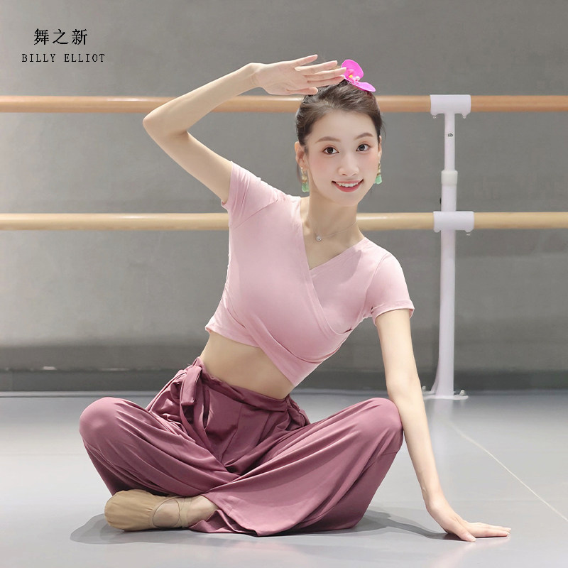 舞之新现代舞上衣短款两穿莫代尔图片