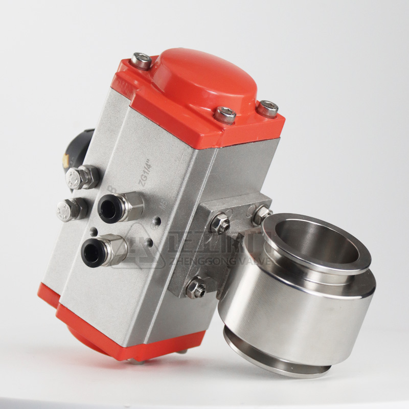 气动高真空蝶阀KF型快装卡套GIQ不锈钢304/316开关调节阀DN25 40