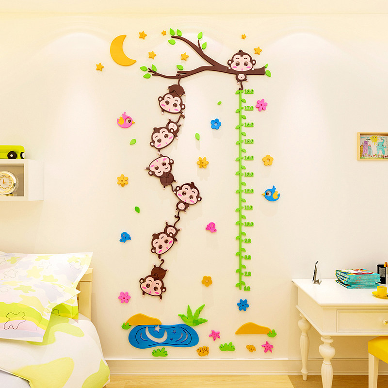 卡通宝宝量身高贴儿童房身高尺幼儿园装饰贴亚克力3d立体墙贴自粘,工业油品/胶粘/化学/实验室用品,实验室漏斗,淘宝优惠券,粉丝福利购,淘宝优惠卷