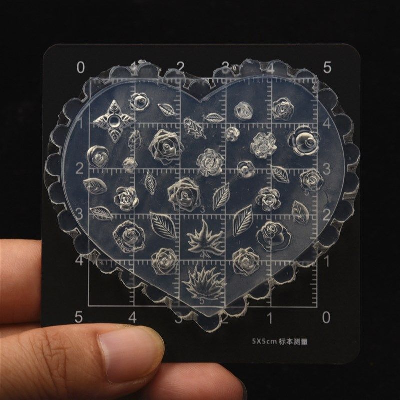 微缩食玩仿真蛋糕字母数字蝴蝶结爱心花边小樱桃超轻粘土硅胶模具