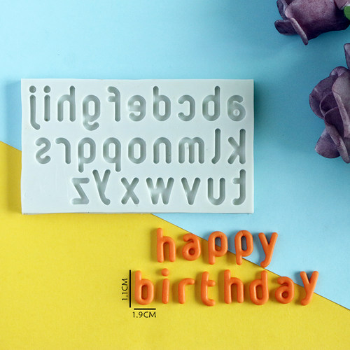 翻糖硅胶模具美国AL原版同款圆润大小写字母数字蛋糕装饰