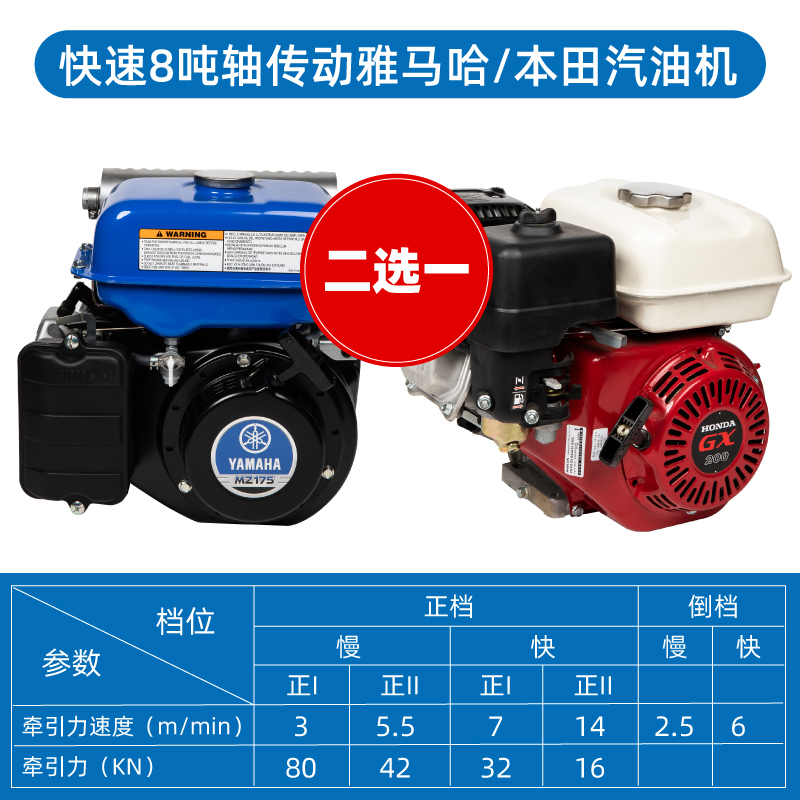 汽油柴油电动3吨5吨8T吨快速机动绞磨机轴皮带传动电缆牵引卷扬机