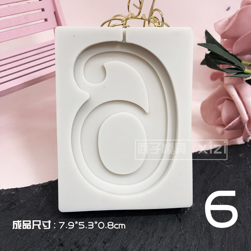 大号数字硅胶模具生日蛋糕烘焙工具数字插牌巧克力翻糖模具棒棒糖