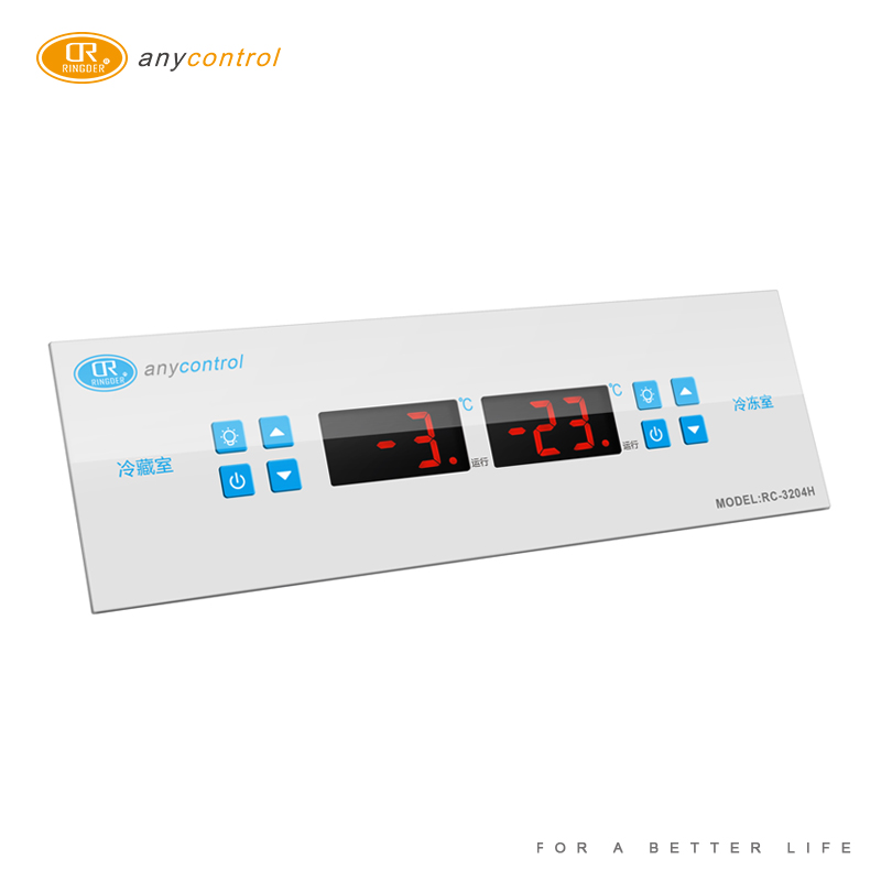双温双切温控器电子数显嵌入式安装RC-3204H四六门柜点菜柜冰箱