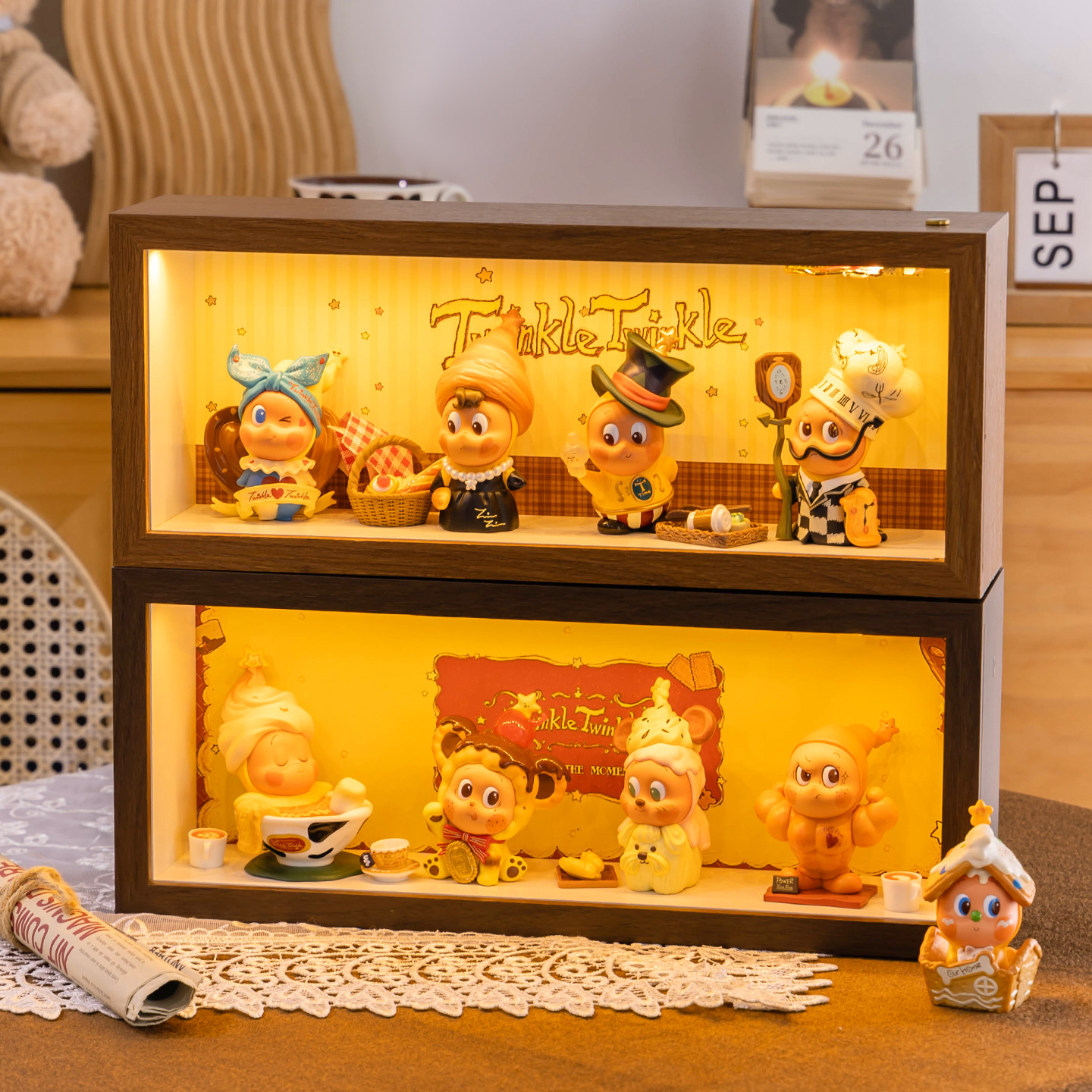 星星人美味时刻收藏收纳展示盒带灯展示框架相框中空盲盒柜摆件,家居饰品,相框/画框,淘宝优惠券,粉丝福利购,淘宝优惠卷