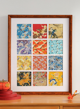 展示20寸相框空框明信片diy格子定制12宫格4寸卡纸装裱国潮新中式