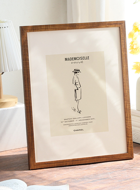 实木简约相框挂墙30寸拼图装裱画框原木色4k8开20寸24 A3海报框A4