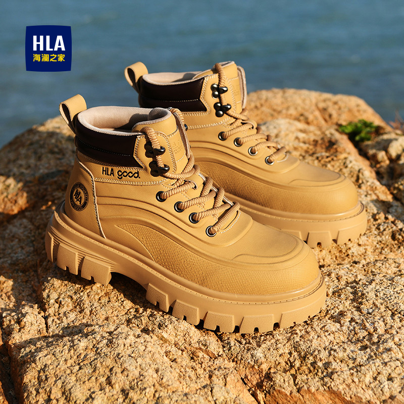 大黄靴复古休闲高帮工装靴户外