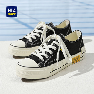 百搭休闲鞋 HLA 男学院风低帮透气经典 帆布鞋 海澜之家男鞋 2026新款