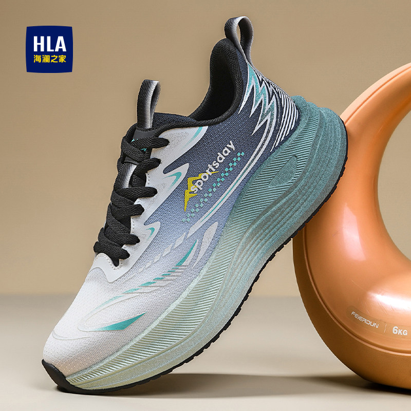 HLA/海澜之家男鞋2026新款跑步运动鞋男透气厚底爆米花慢跑鞋男士