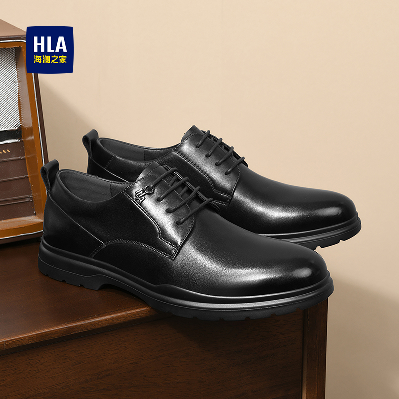 HLA/海澜之家男鞋2025新款皮鞋男士真皮商务正装德比鞋结婚新郎鞋