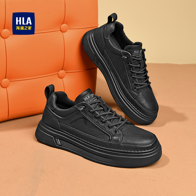 男士休闲鞋潮流透气皮面商务板鞋