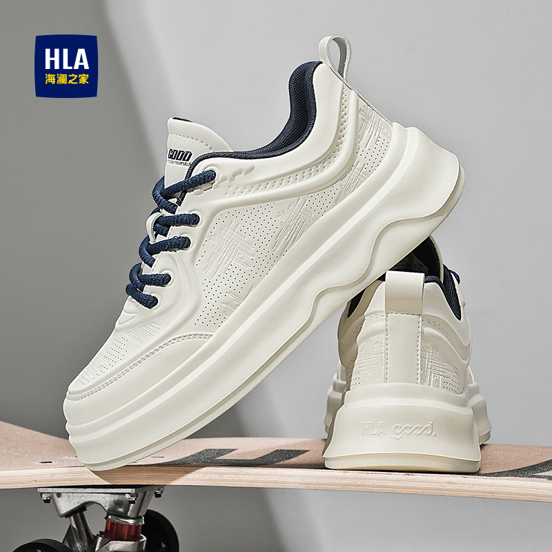 休闲系带舒适增高板鞋透气小白鞋