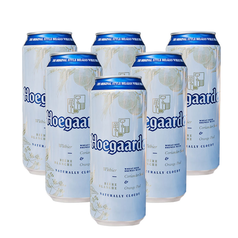 百威福佳白啤酒比利时小麦白啤易拉罐装大罐500ml*6/12听装