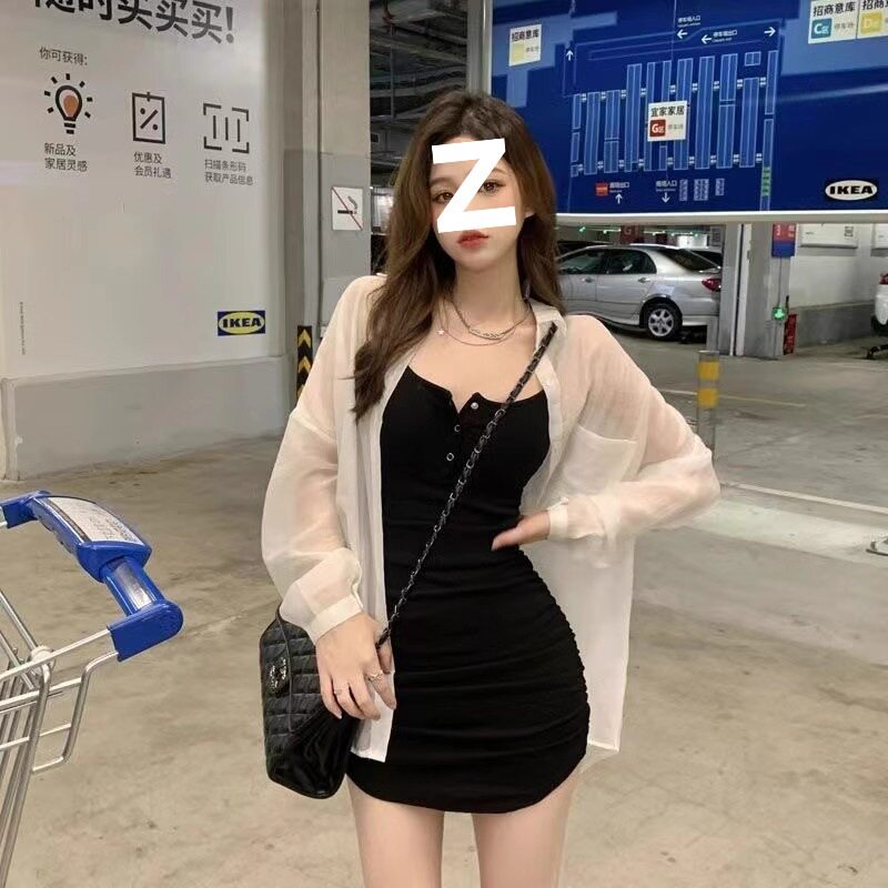 赫本法式清纯甜美小个子纯欲风夏连衣裙
