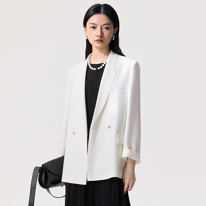 Distin Kidny/迪凯夏季新品醋酸凉感西装女职场正装通勤高级外套
