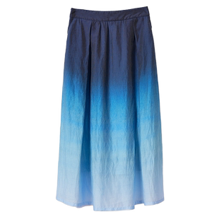 Distin Kidny/迪凯夏季新款孔雀绿渐变半身裙优雅气质裙子