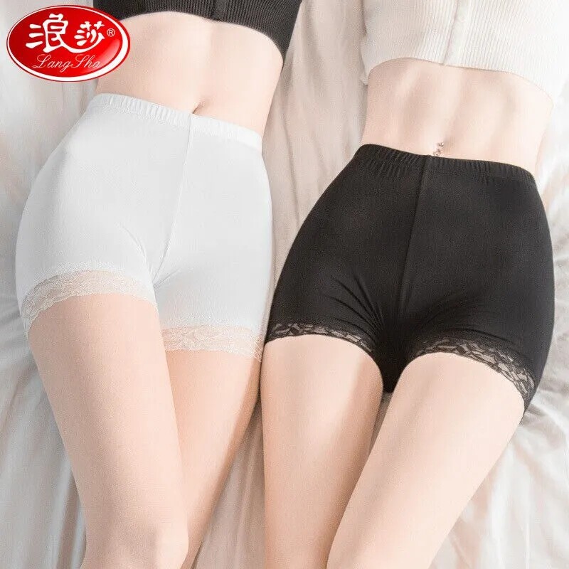 浪莎蕾丝安全裤女夏天薄款