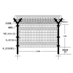 机场监狱护栏边境Y型柱防御网看守所钢网墙防攀爬刀刺滚笼隔离网
